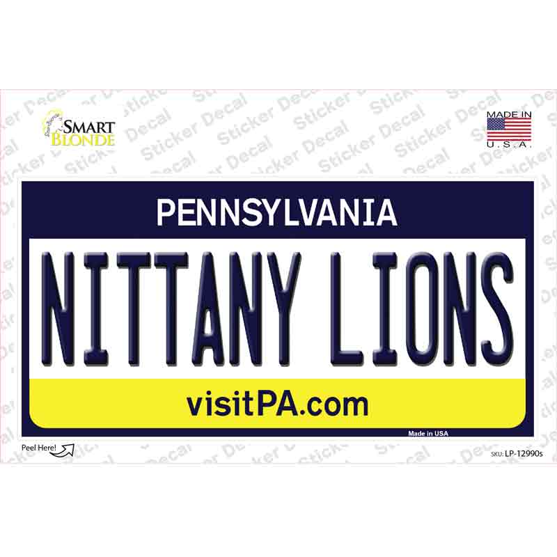 Nittany Lions PA Novelty Sticker Decal