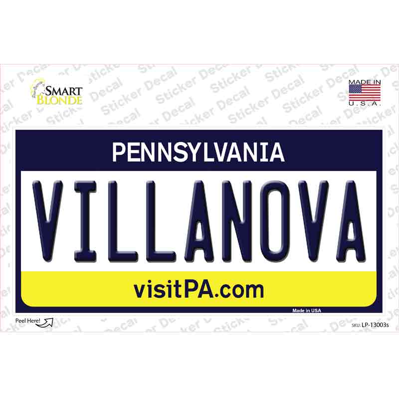Villanova PA Novelty Sticker Decal