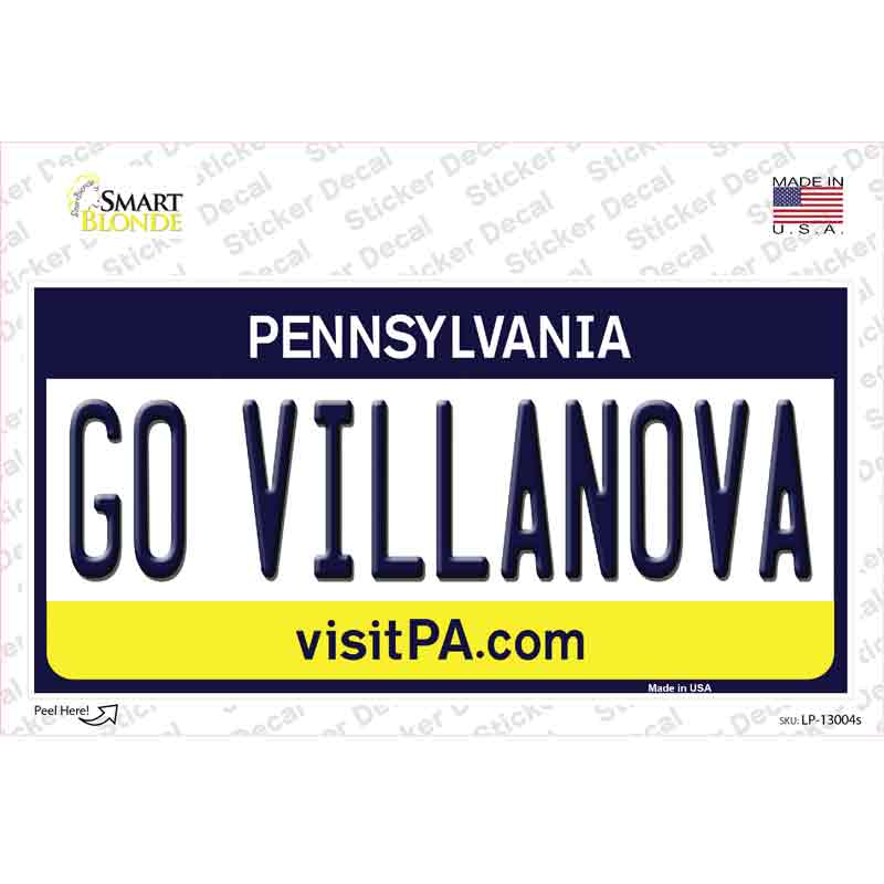 Go Villanova PA Novelty Sticker Decal