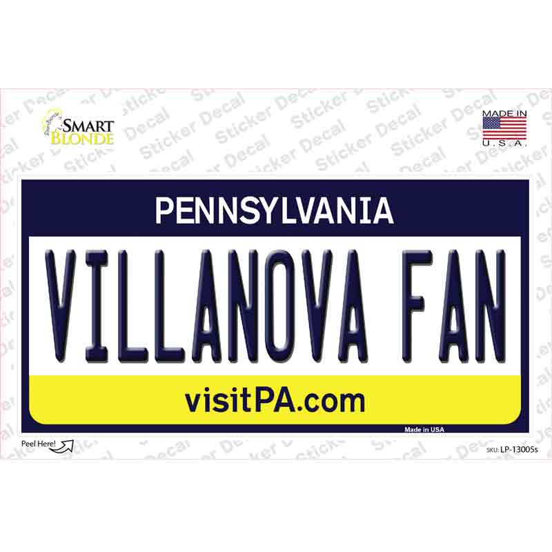 Villanova Fan PA Novelty Sticker Decal