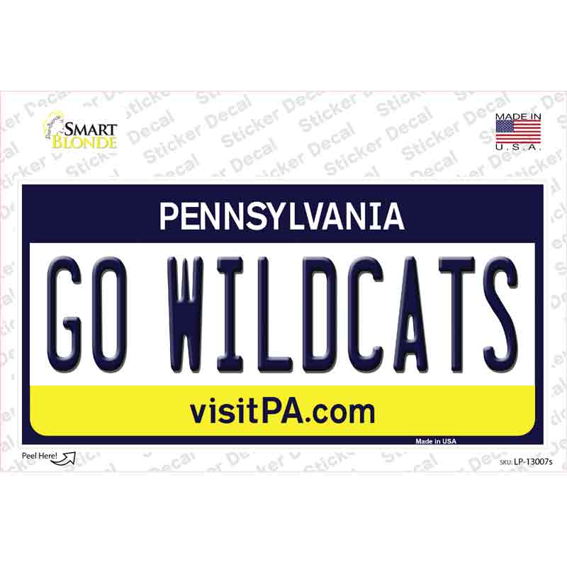 Go Wildcats Pennsylvania PA Novelty Sticker Decal
