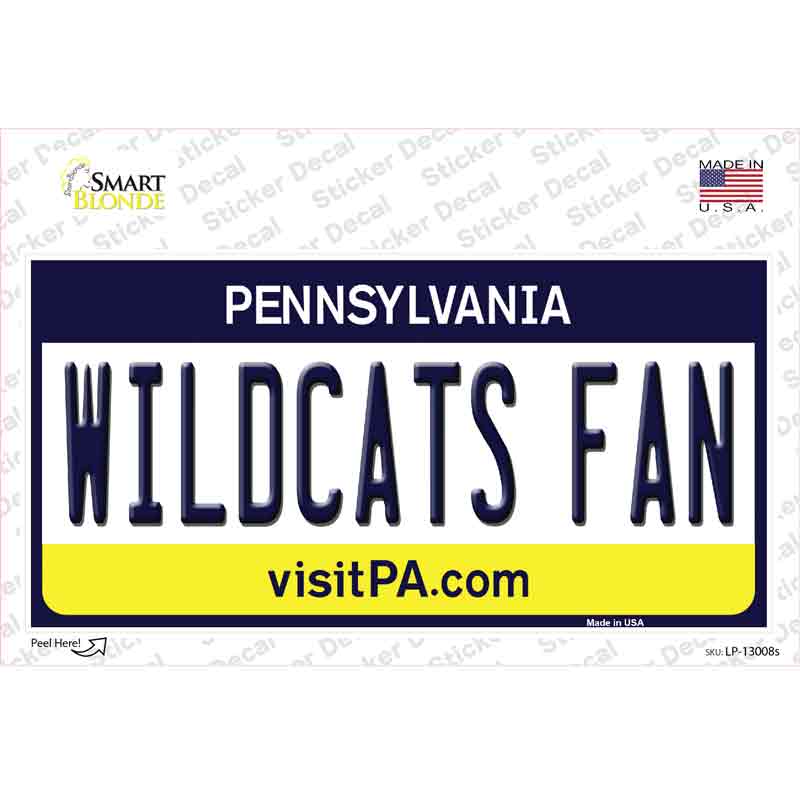 Wildcats Fan Pennsylvania PA Novelty Sticker Decal