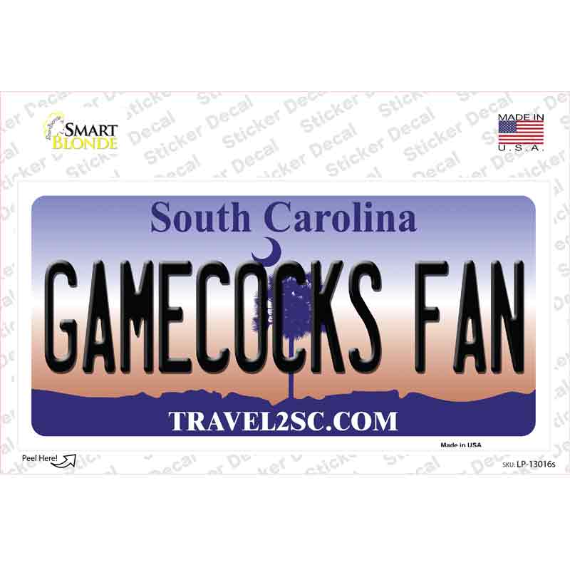 Gamecocks Fan SC Novelty Sticker Decal