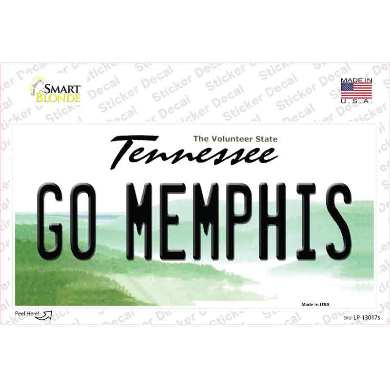 Go Memphis TN Novelty Sticker Decal
