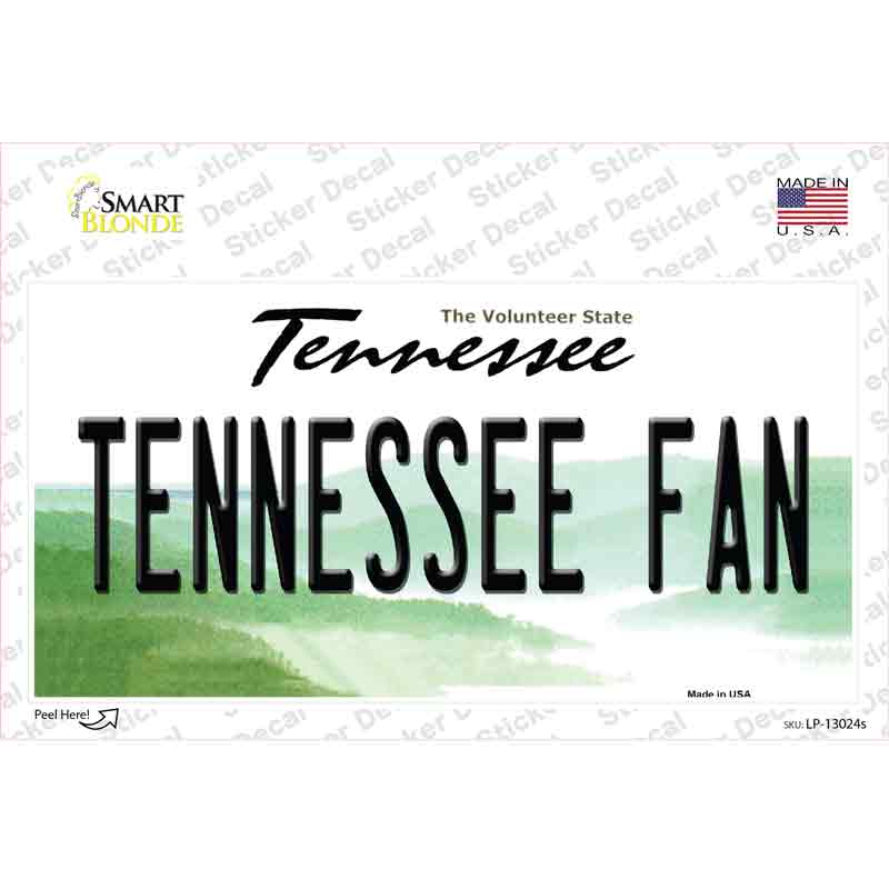 Tennessee Fan TN Novelty Sticker Decal