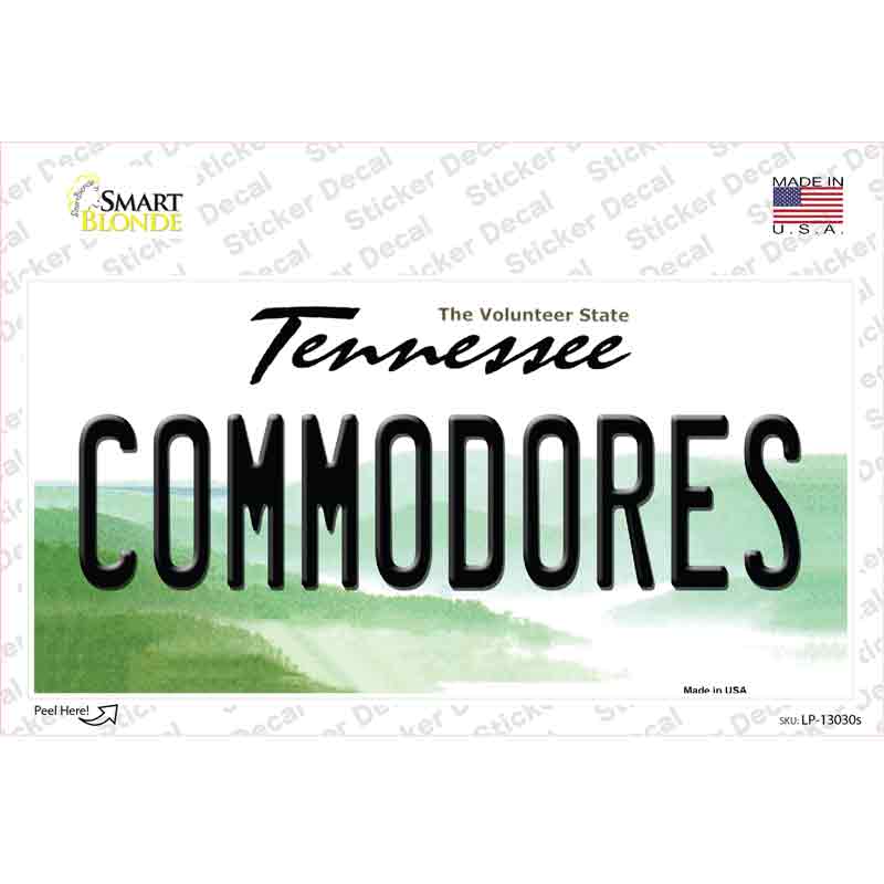 Commodores TN Novelty Sticker Decal