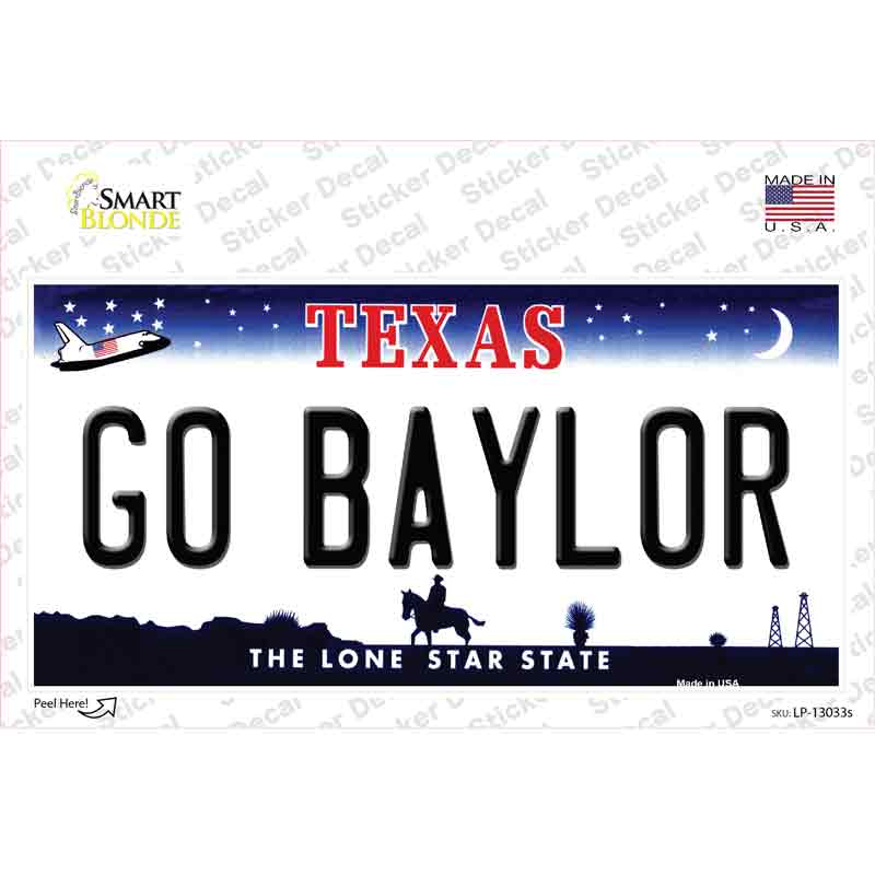 Go Baylor TX Novelty Sticker Decal