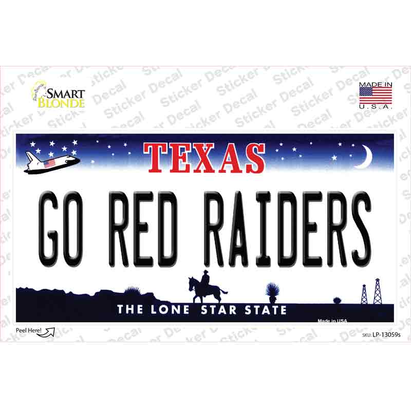 Go Red Raiders TX Novelty Sticker Decal