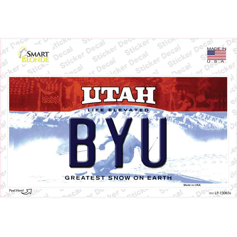 BYU UT Novelty Sticker Decal