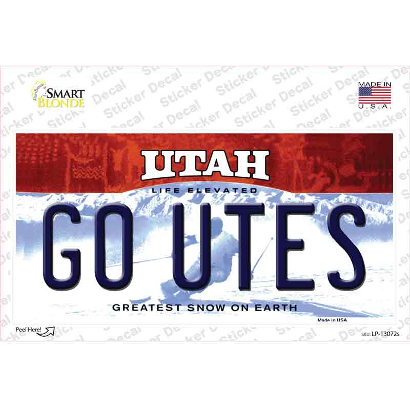 Go Utes UT Novelty Sticker Decal