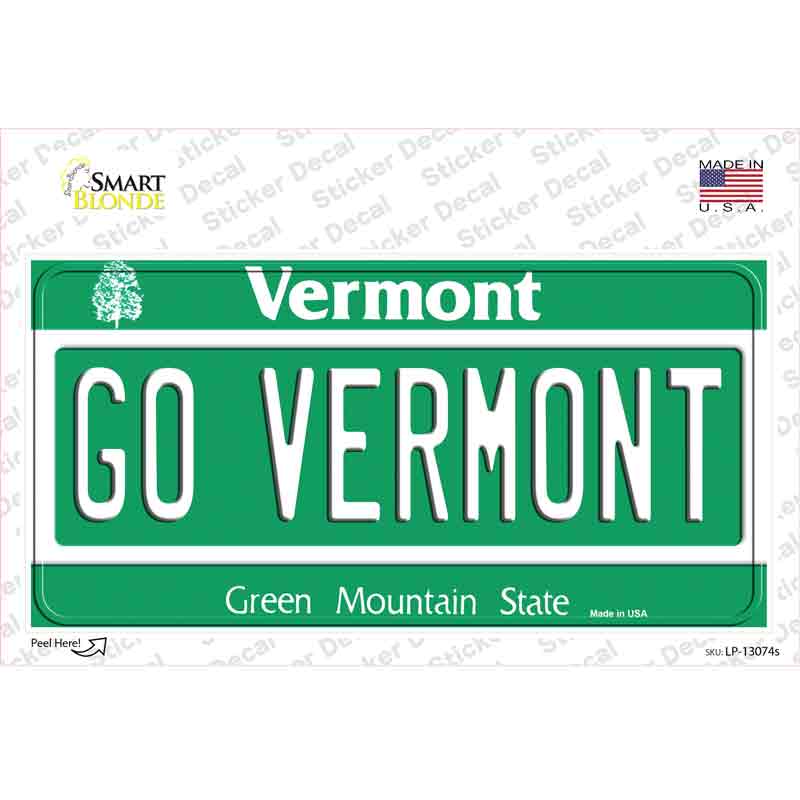 Go Vermont VT Novelty Sticker Decal