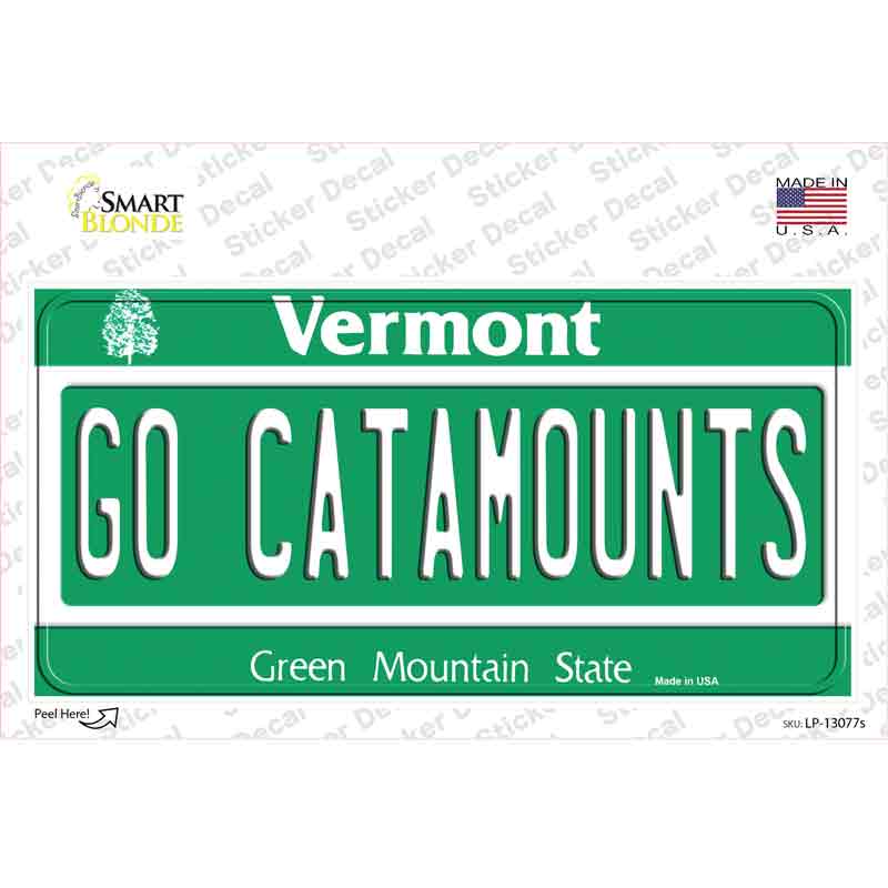 Go Catamounts VT Novelty Sticker Decal