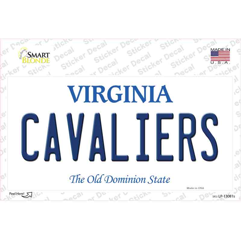 Cavaliers VA Novelty Sticker Decal