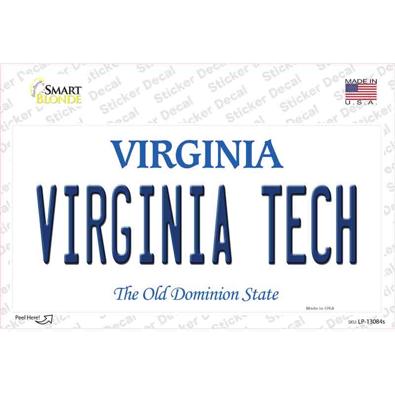Virginia Tech VA Novelty Sticker Decal