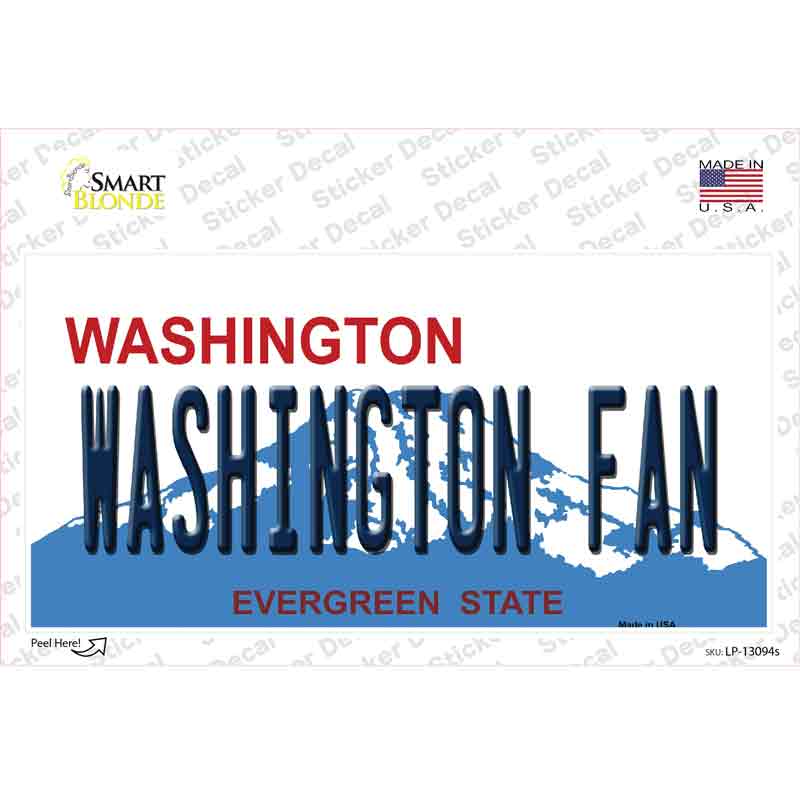 Washington Fan WA Novelty Sticker Decal
