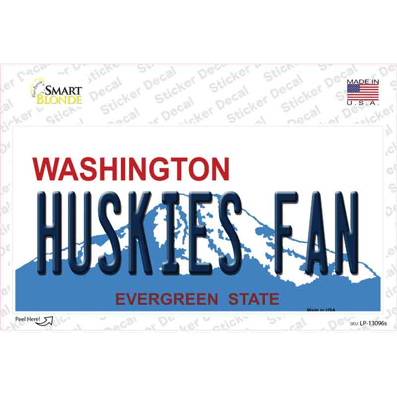 Huskies Fan WA Novelty Sticker Decal