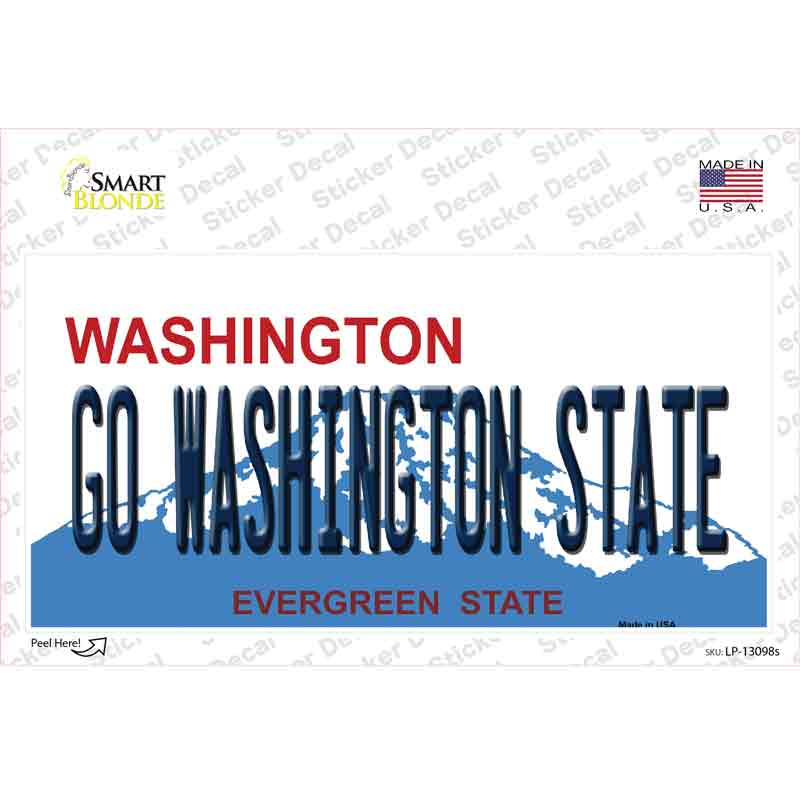 Go Washington State Novelty Sticker Decal