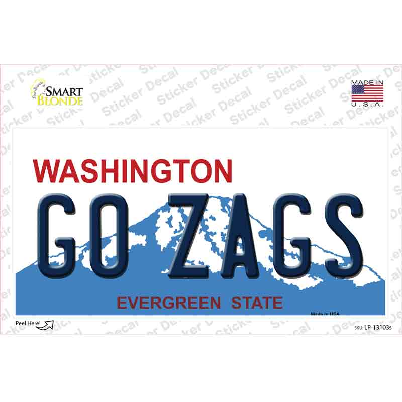 Go Zags Novelty Sticker Decal