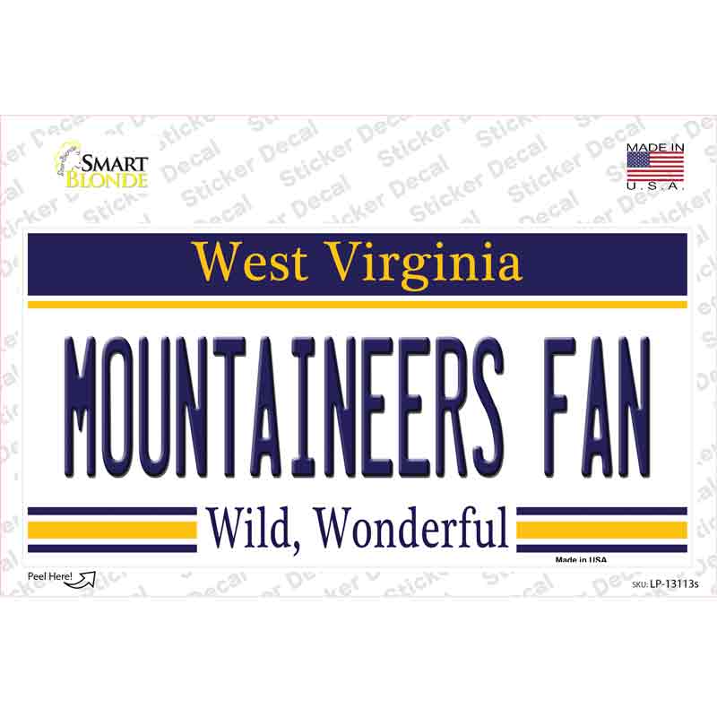 Mountaineers Fan Novelty Sticker Decal