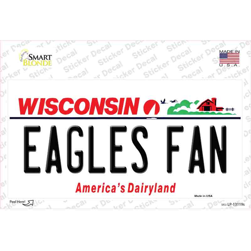 Eagles Fan Wisconsin Novelty Sticker Decal