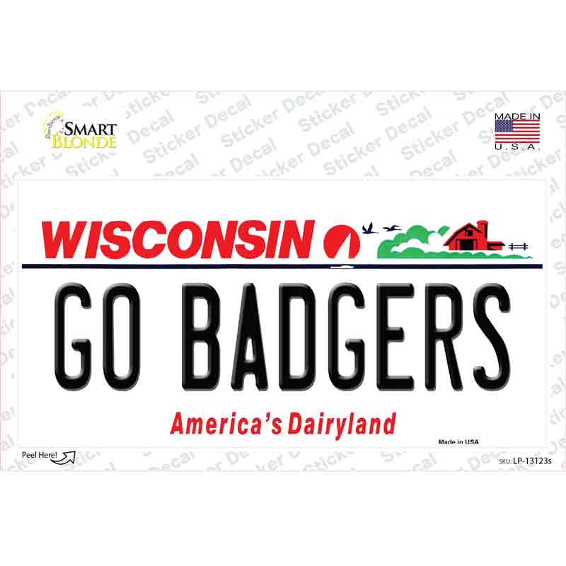 Go Badgers Novelty Sticker Decal