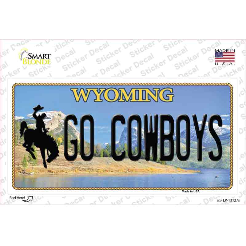 Go Cowboys Wyoming Novelty Sticker Decal