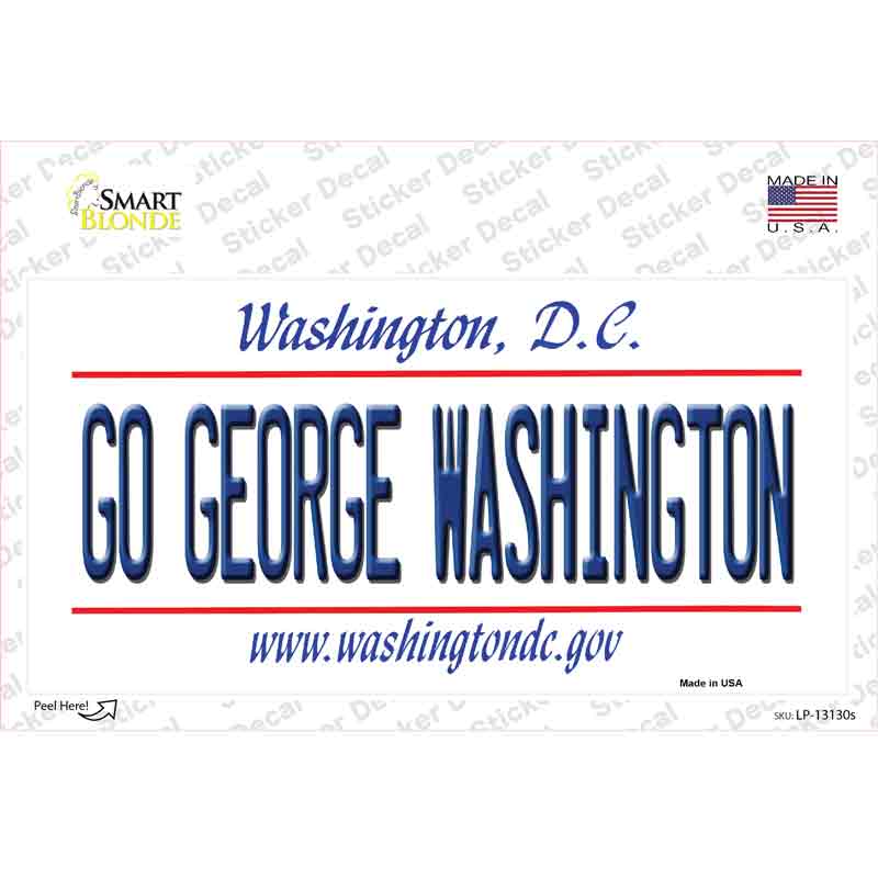 Go George Washington Novelty Sticker Decal