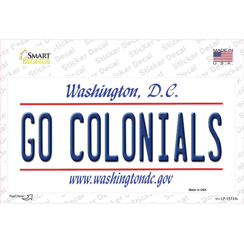 Go Colonials Novelty Sticker Decal