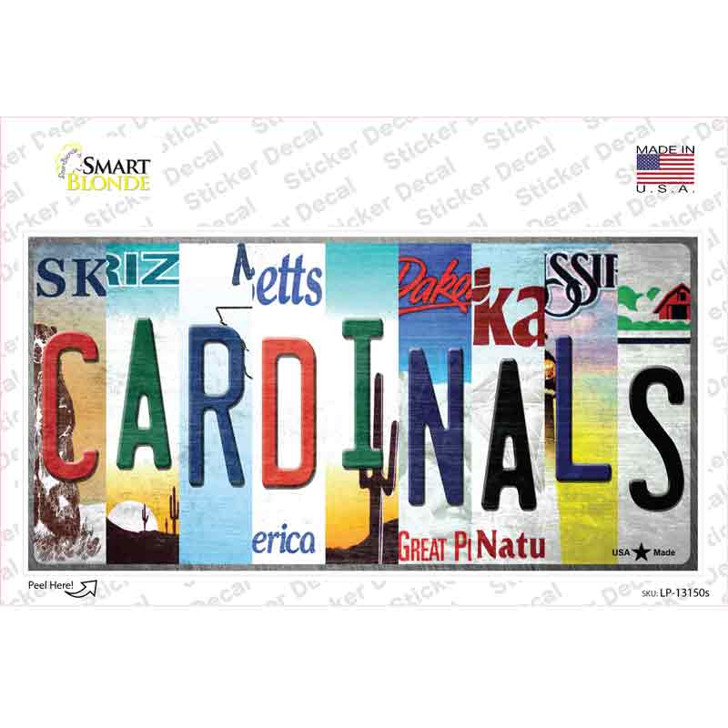 Cardinals Strip Art Novelty Sticker Decal