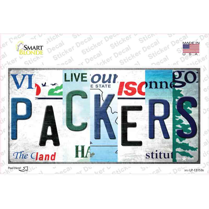Packers Strip Art Novelty Sticker Decal