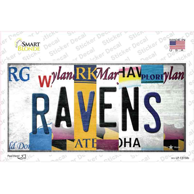 Ravens Strip Art Novelty Sticker Decal