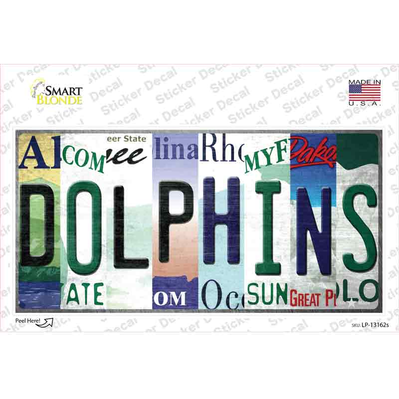 Dolphins Strip Art Novelty Sticker Decal