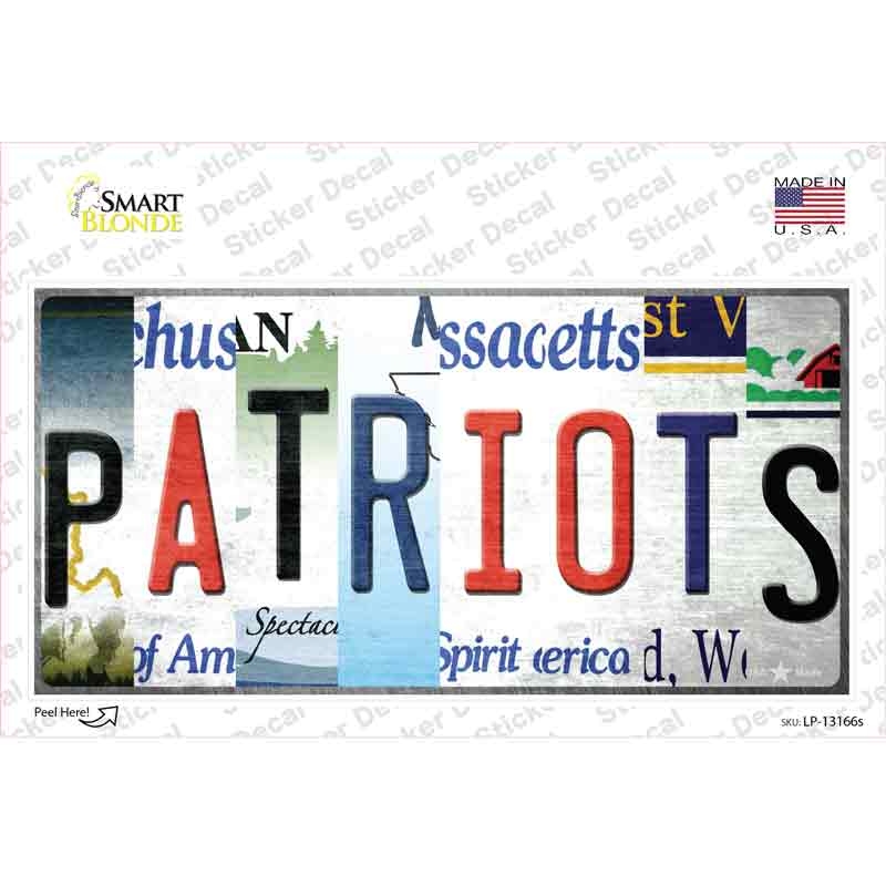 Patriots Strip Art Novelty Sticker Decal