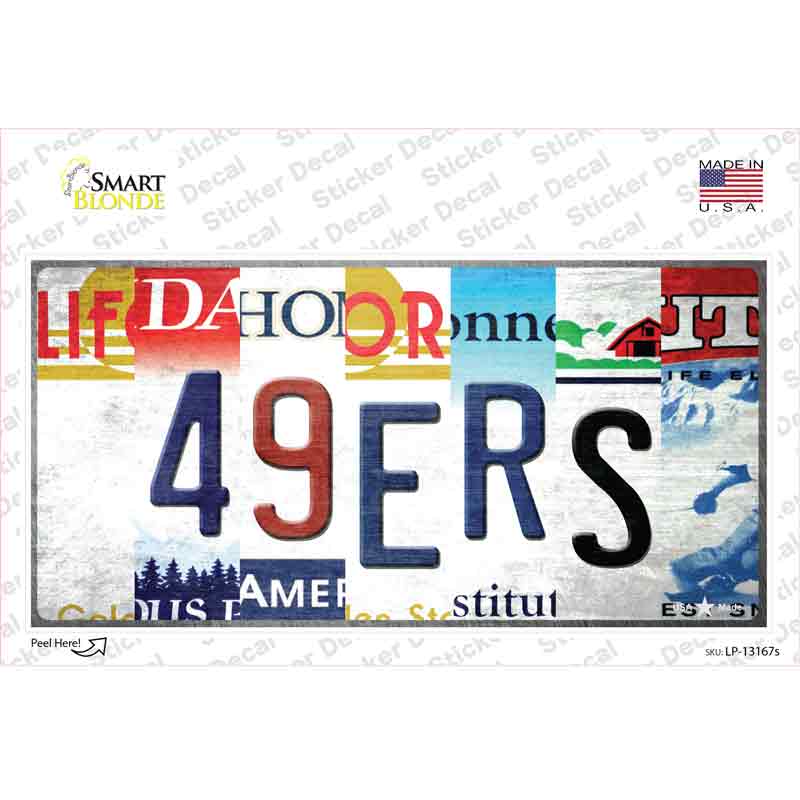 49ers Strip Art Novelty Sticker Decal