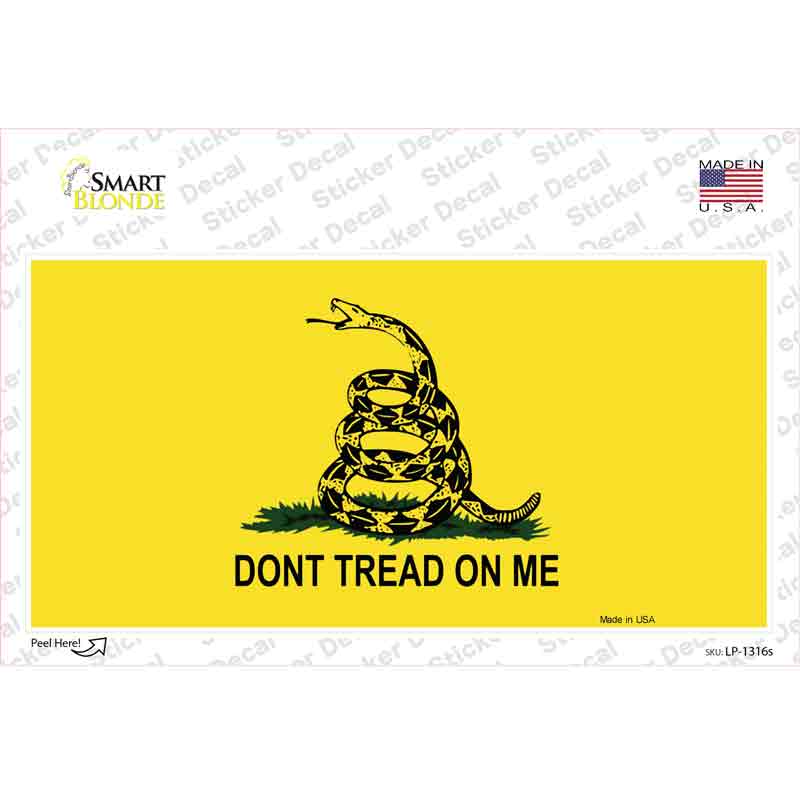 Dont Tread On Me Yellow Novelty Sticker Decal