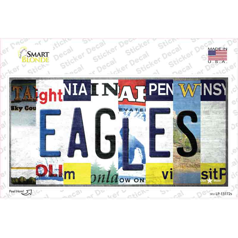 Eagles Strip Art Novelty Sticker Decal