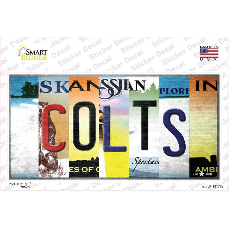 Colts Strip Art Novelty Sticker Decal