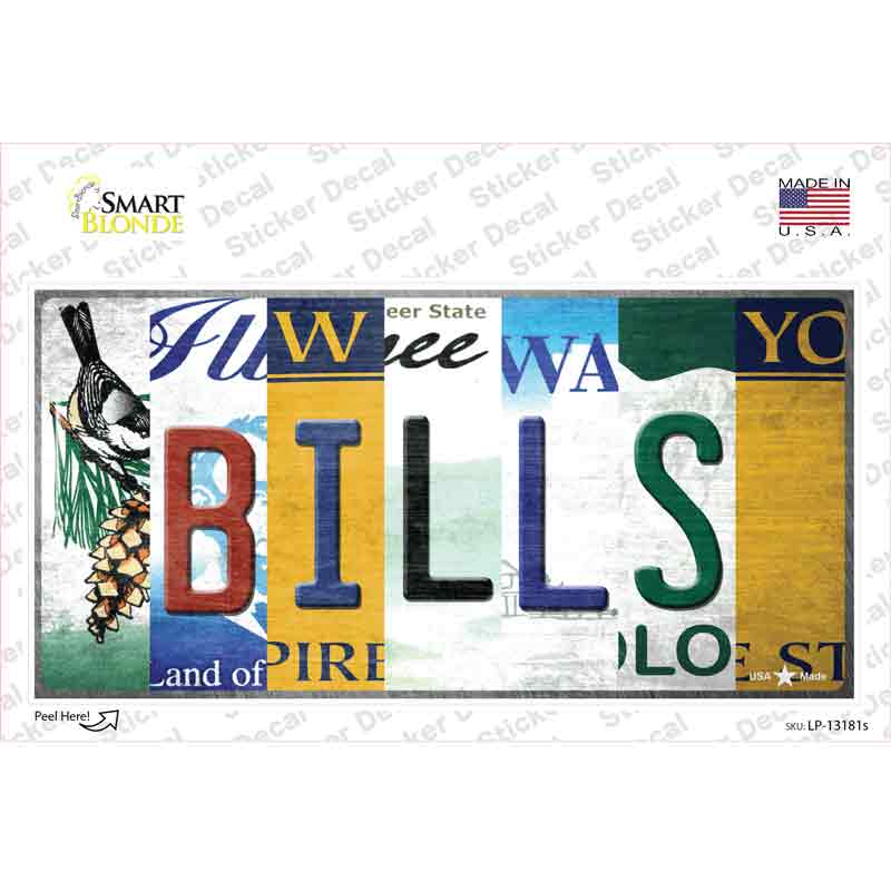 Bills Strip Art Novelty Sticker Decal