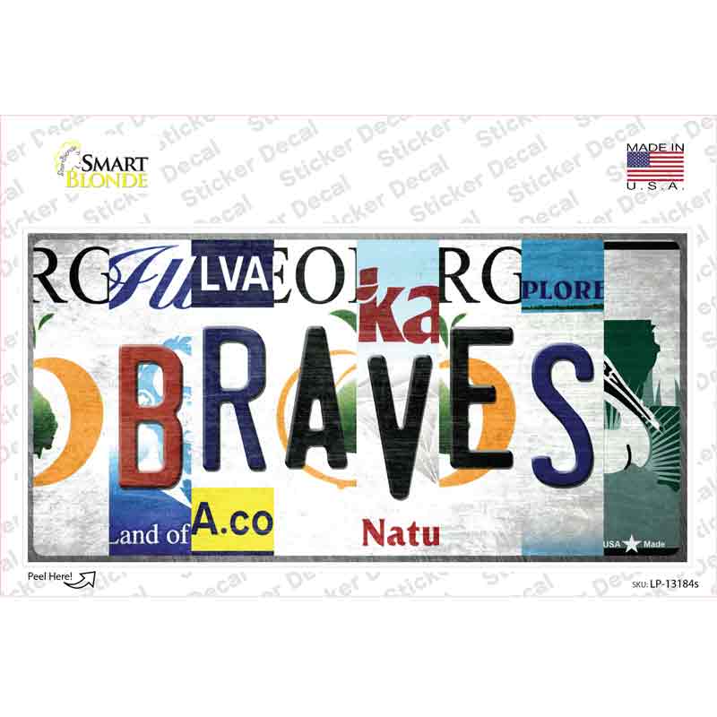 Braves Strip Art Novelty Sticker Decal