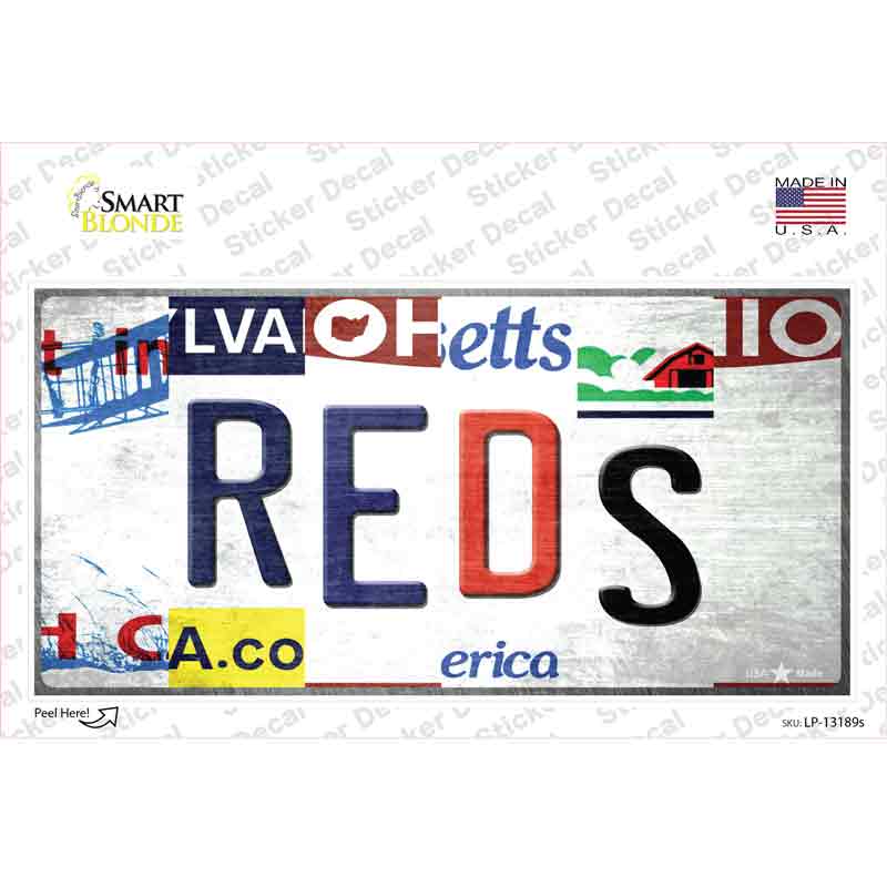 Reds Strip Art Novelty Sticker Decal