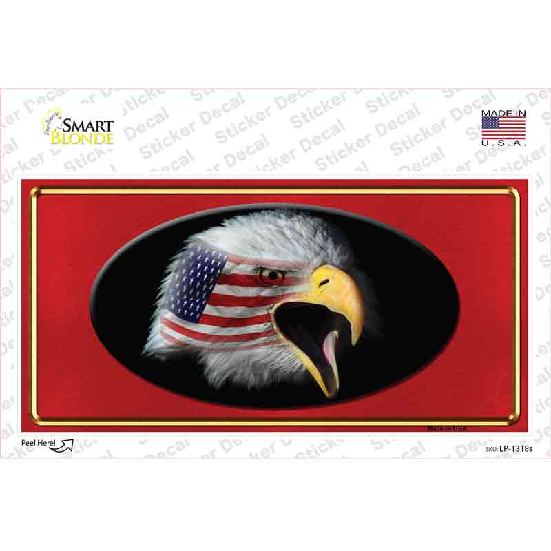 American Flag Eagle Red Novelty Sticker Decal