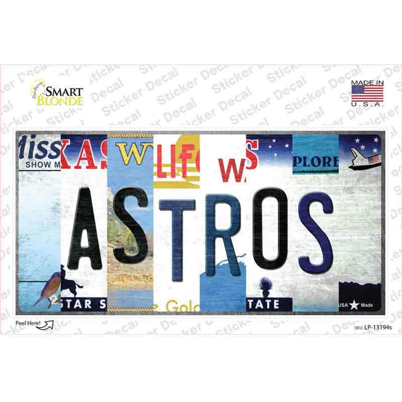 Astros Strip Art Novelty Sticker Decal