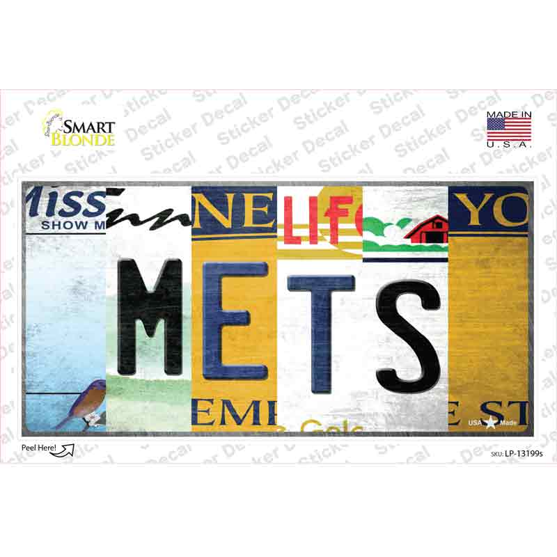 Mets Strip Art Novelty Sticker Decal