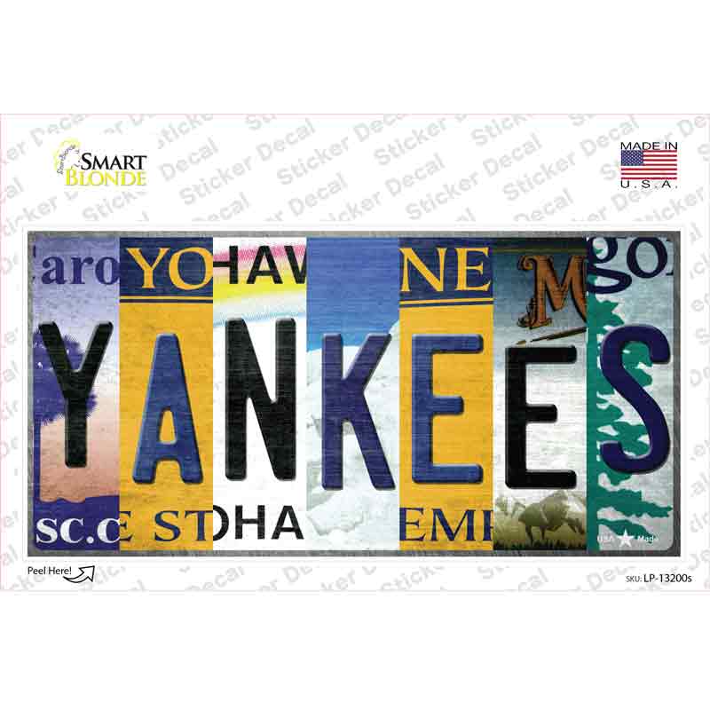 Yankees Strip Art Novelty Sticker Decal