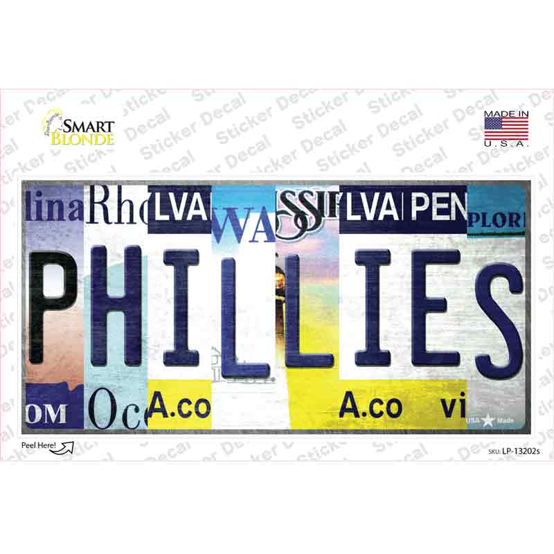 Phillies Strip Art Novelty Sticker Decal
