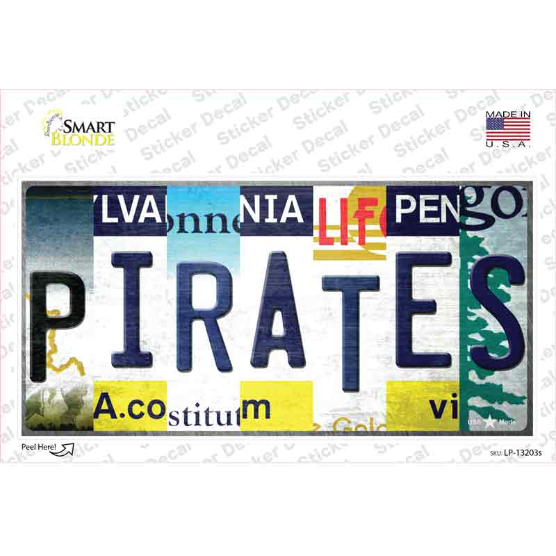 Pirates Strip Art Novelty Sticker Decal