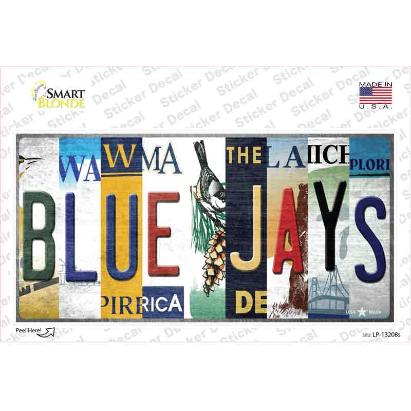 Blue Jays Strip Art Novelty Sticker Decal