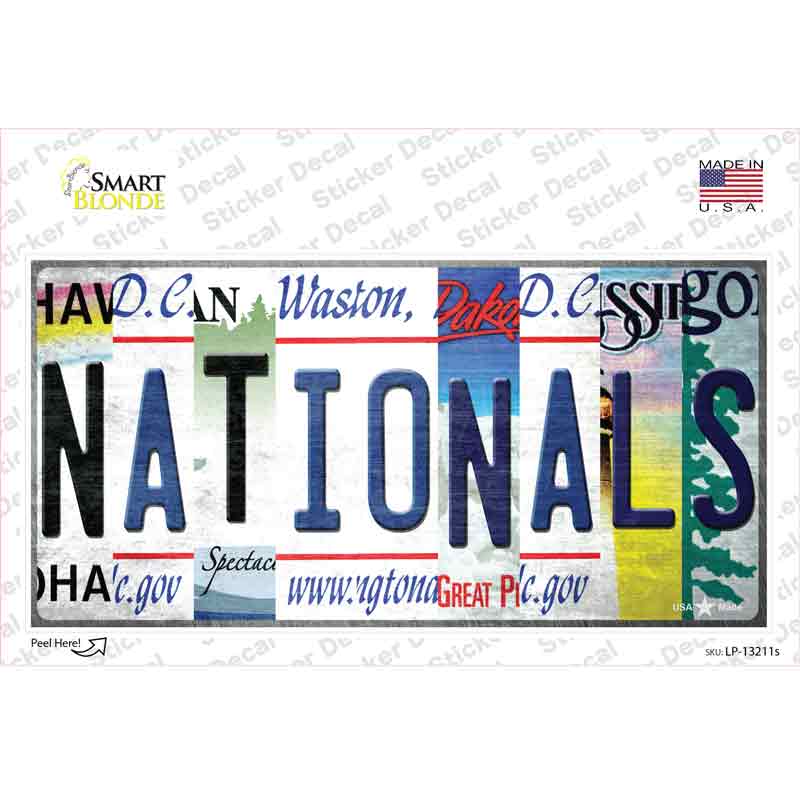 Nationals Strip Art Novelty Sticker Decal