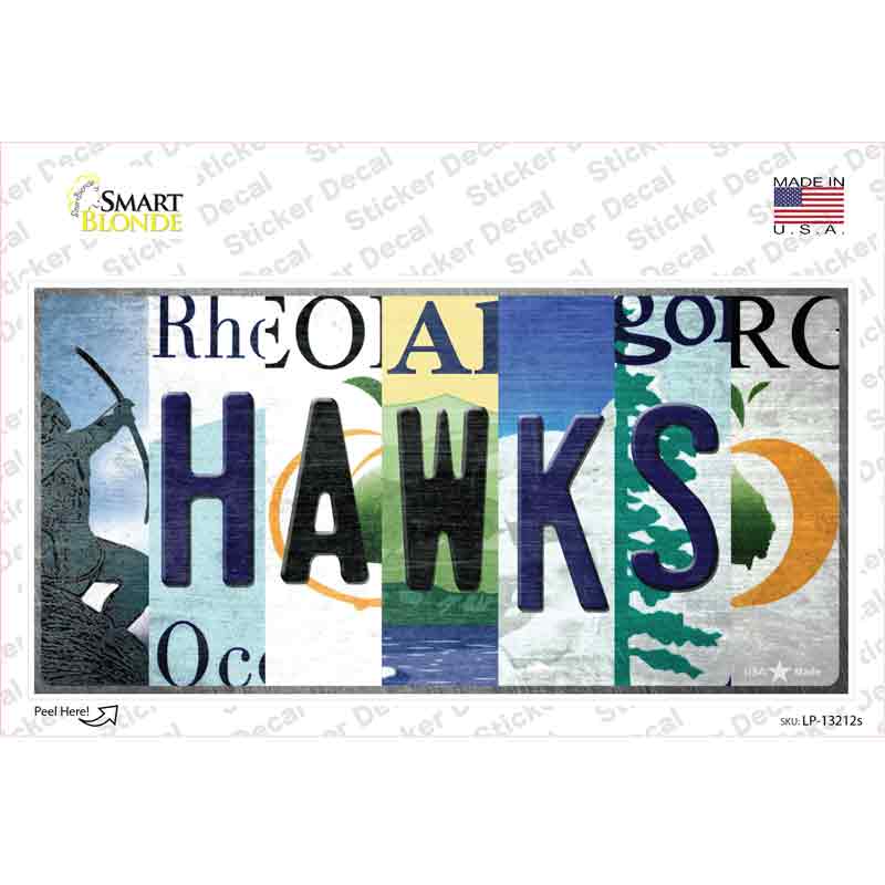 Hawks Strip Art Novelty Sticker Decal