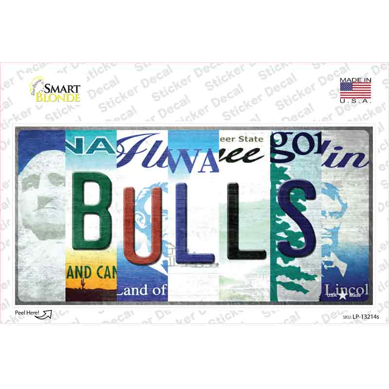 Bulls Strip Art Novelty Sticker Decal